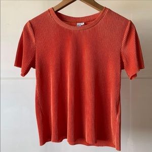 & Other Stories Shiny Ribbed Top